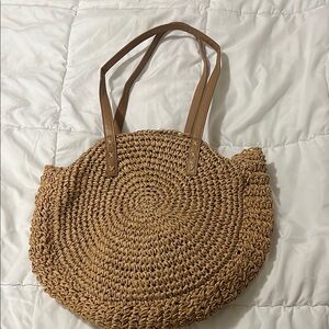 Stylish Tan Woven Women's Bag